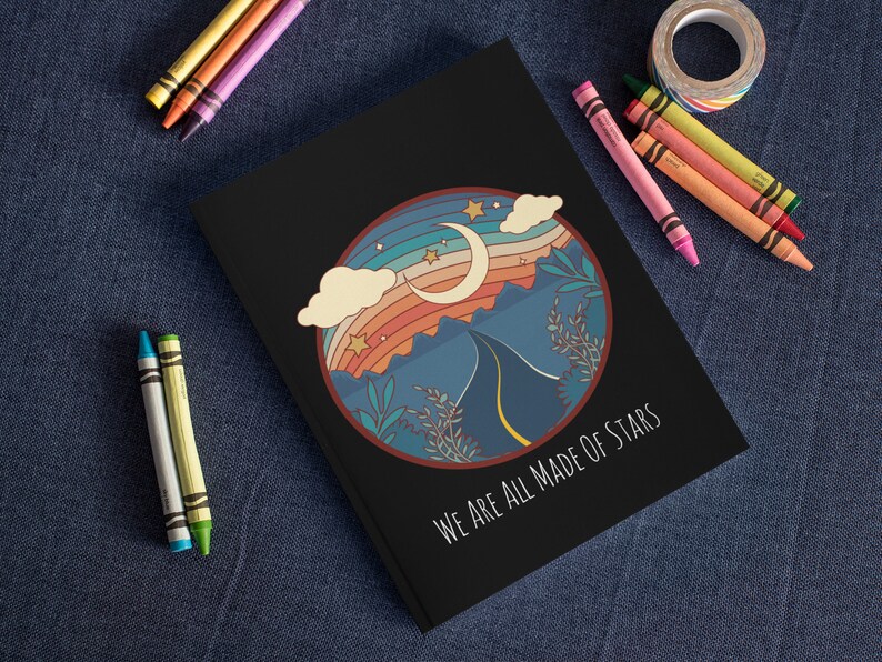 We are all Made of Stars Notebook Road Journal, Dream Diary, Writers Gift, Blank Notebook, Planner, Diary, 7x9 inches image 3