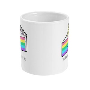 Rainbow Unicorn Mug, You Want A Piece Of Me Cake, Coffee Mug, Tea Mug, Cute Rainbow Mug, LGBTQ Pride Gift, Office Mug, Standard 11 oz image 2