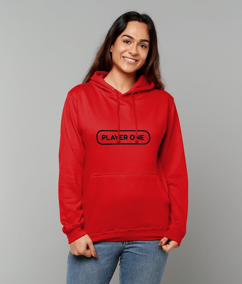 Gamer Hoodie Player One Player Two, Matching Hoodies, Couples Gift, Gamer Girl, Gamer Boy, BFF Gift, Valentine Gift, Galentine Hoodie Gift image 1