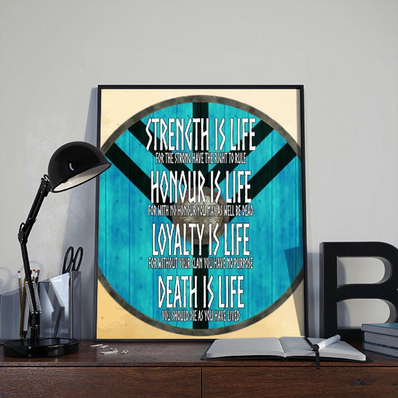 Vikings Quote Print 'Strength is Life' PRINTABLE 8x10 | Etsy