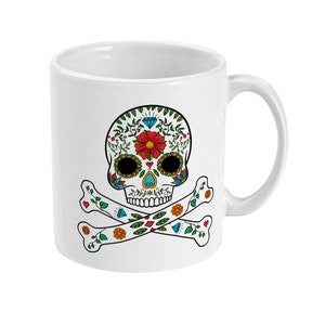 Sugar Skull Mug, Day Of The Dead Mug, Pirate Mug, Coffee Mug, Tea Mug Pirate Gift, Dia de Muertos Gift Mug Standard 11 oz Mug image 10