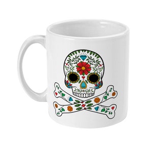 Sugar Skull Mug, Day Of The Dead Mug, Pirate Mug, Coffee Mug, Tea Mug Pirate Gift, Dia de Muertos Gift Mug Standard 11 oz Mug image 7