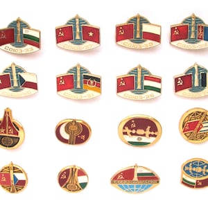 Pines espaciales soviéticos, insignias, selección del conjunto, Cosmos, pin Interkosmos, cohete, insignia coleccionable vintage, pin vintage soviético, pin soviético, URSS