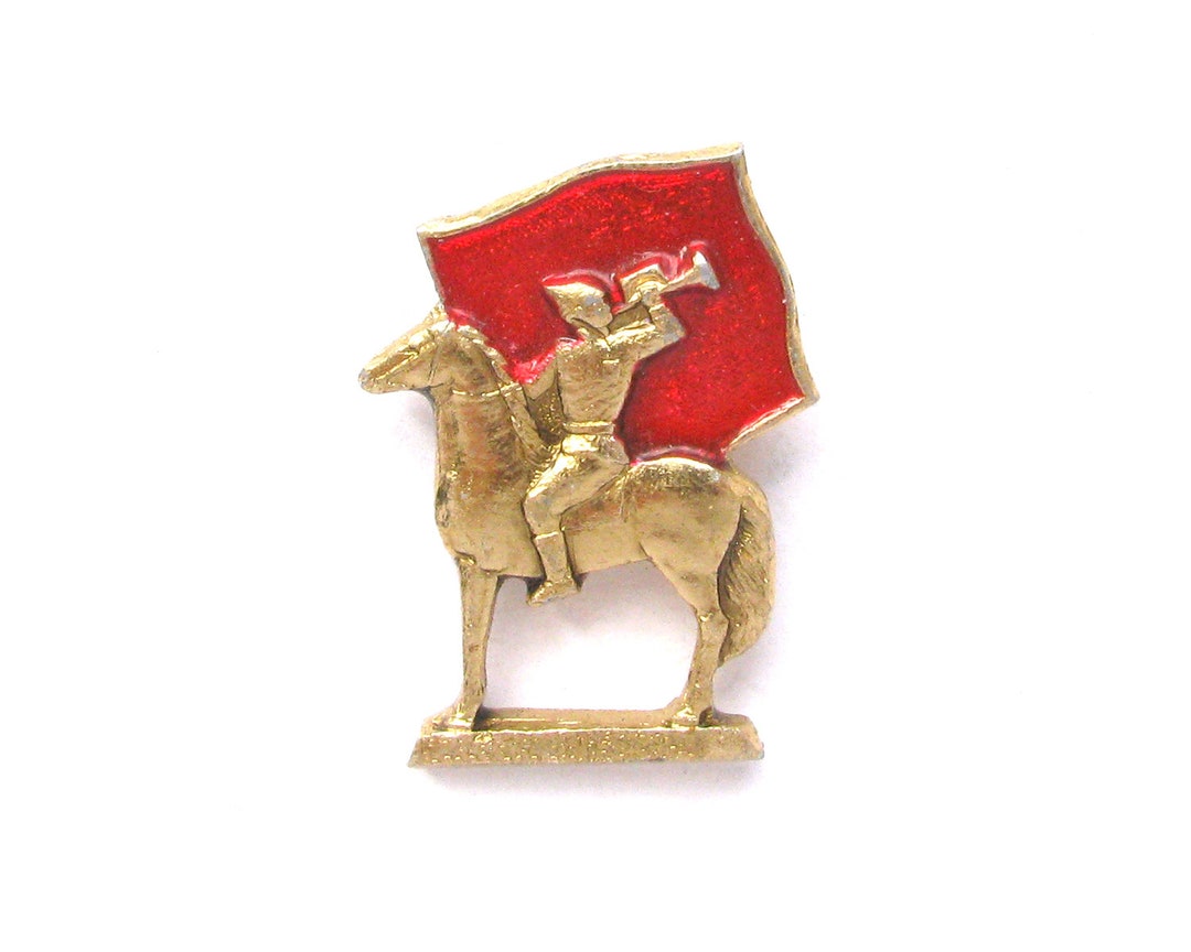 Red Army soldier Pin Badge Horseman Red Flag Vintage metal Etsy.de