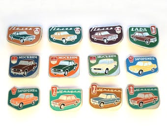 Automobile Pins, Made in USSR, Badges, Pick from Set, Car, Vintage collectible badge, Retro, Soviet Vintage Pin, Soviet Pin, Made in USSR