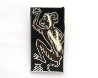 Monkey Pin, Rare Vintage collectible badge, Soviet Vintage Pin, Vintage Badge, Soviet Pin, Soviet Badge, Made in USSR, 1980s