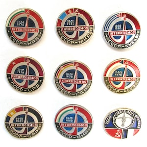 Pin espacial soviético, insignias, selección del conjunto, Cosmos, Interkosmos, insignia coleccionable vintage, pin vintage soviético, pin soviético, hecho en la URSS