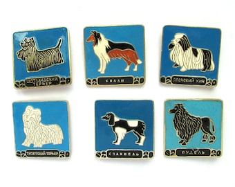 Dog Pins, Badge, Pick from Set, Dog Breed Pin, Pet, Animal, Vintage collectible badge, Soviet Vintage Pin, Soviet Pins, USSR