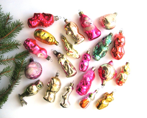 動物のガラス製クリスマスオーナメント、ソビエトガラス製クリスマス