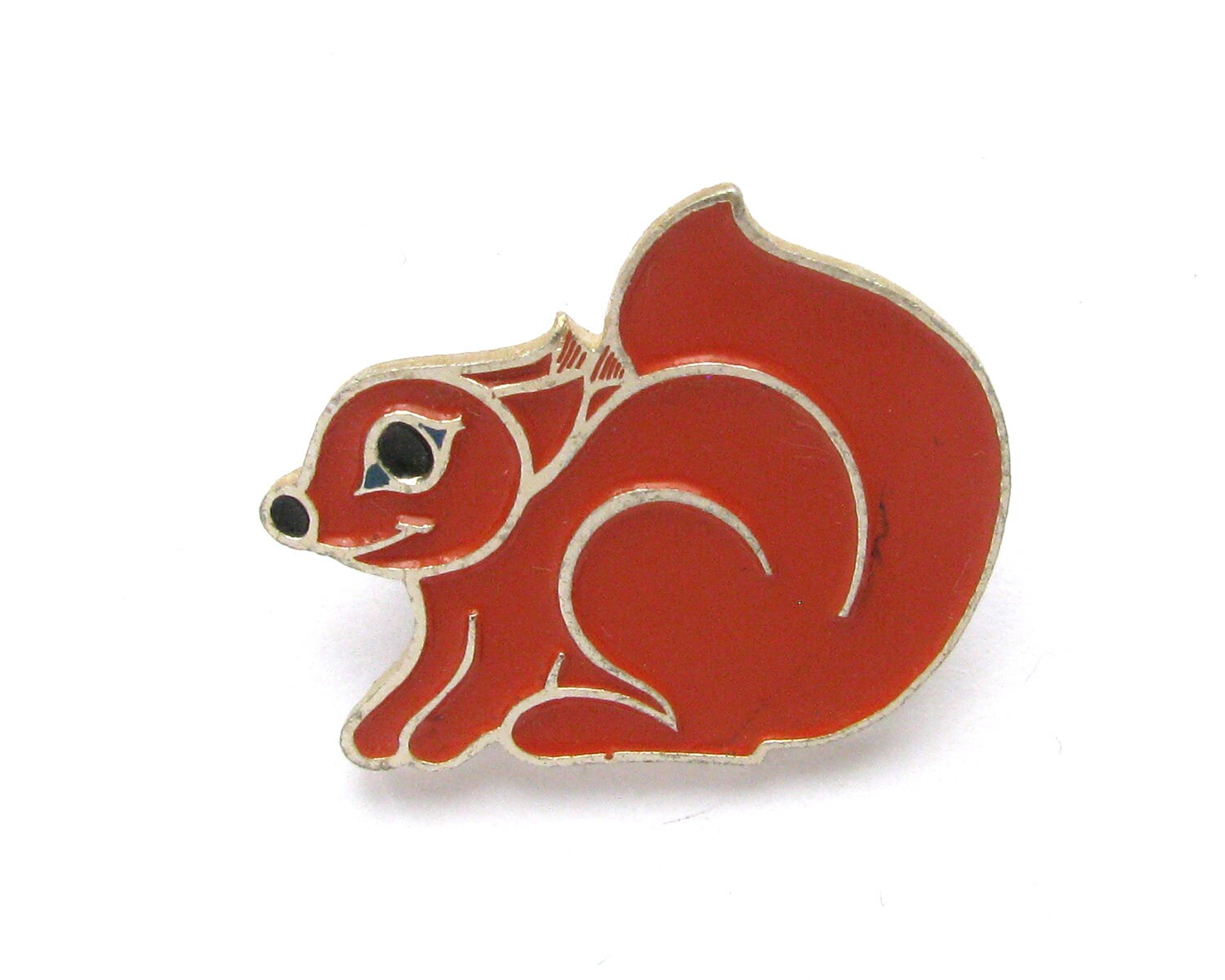 リスのピンバッジ、ソビエトヴィンテージピンバッジ、ブローチ、動物の