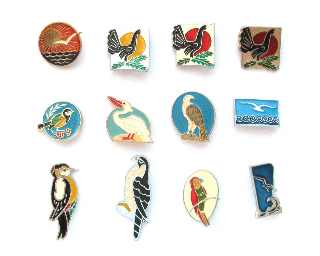 Bird Pins, Bird Pin, Badge, Pick From Set, Fauna, Animal, Parrot, Sea ...