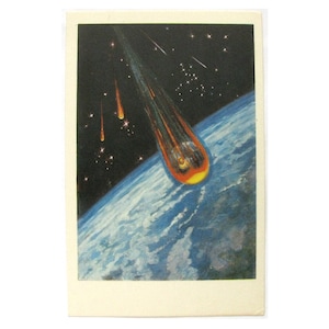 Space, Return, zeldzame Sovjet-vintage ongebruikte ansichtkaart, schilderij, Sokolov, Leonov, Unsigned, USSR, 1969, jaren 1960