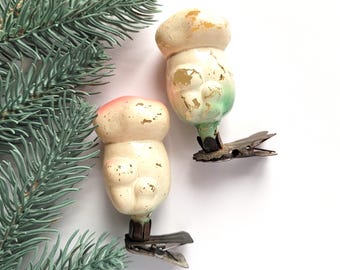 Vintage mushroom glass ornaments, Pick your ornament, Soviet Glass Christmas tree decoration, USSR, 70s, 80s