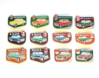 Automobile Pins, Made in USSR, Car Pin, Badges, Pick from Set, Vintage collectible badge, Retro, Soviet Vintage Pin, Soviet Union, USSR