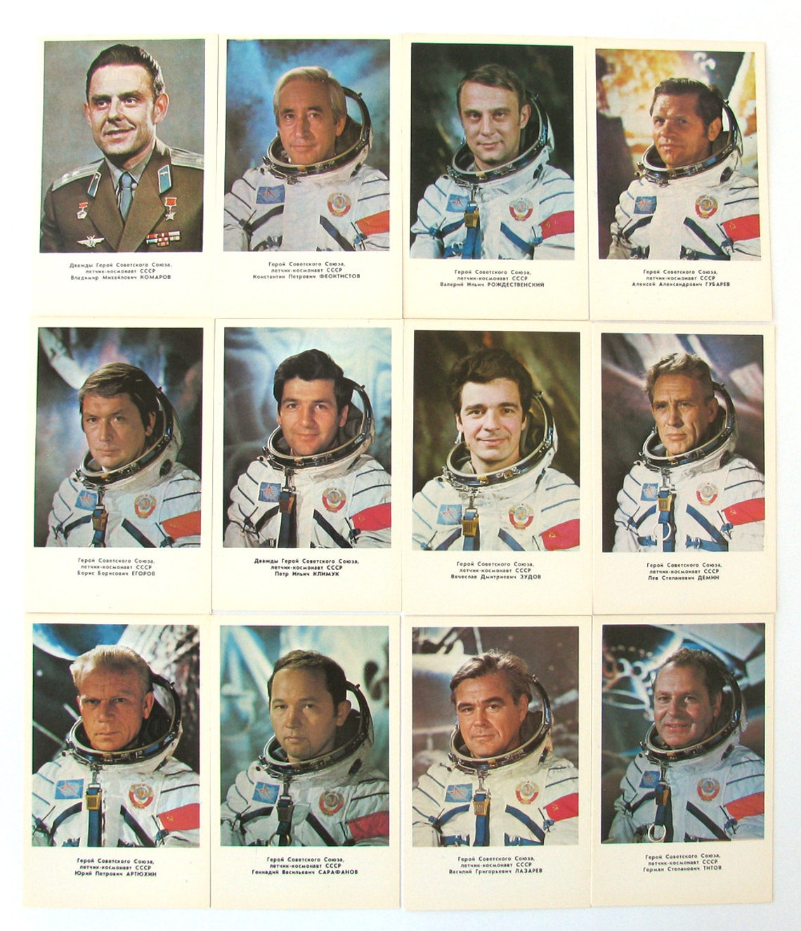 Spaceman Postcards Set of 27 Postcards With Portraits of Soviet Cosmonauts, Photos, Space ...