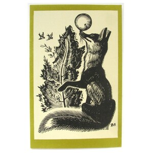 Carte postale vintage soviétique, Kolobok, renard et petit pain rond, conte, carte postale inutilisée, illustration, Manukhin, URSS, années 70, 1972