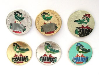 Crocodile Gena with accordion, Pick from Set, Character from soviet cartoon, Pin, Soviet Vintage collectible badge, Made in USSR