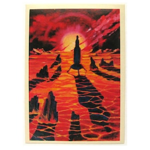 Ruimte, op de Mercurius, ruimtekaart, ruimteprint, ruimtekunst, Leonov, ruimte, ongebruikt, niet ondertekend, Sovjet vintage ansichtkaart, USSR, 1978