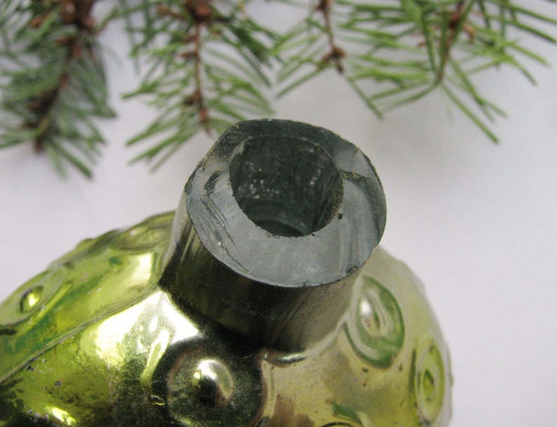 Big Glass Acorn USSR Glass Christmas ornament Rare Soviet Christmas tree decoration Soviet Union 1960s New Year Bauble