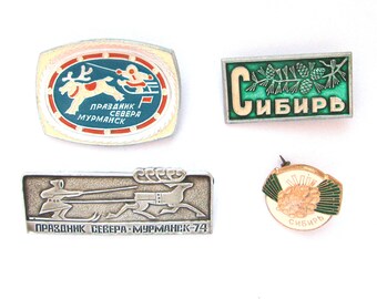Reindeer Pin, North Pins, Soviet vintage badges, Pick your pin, Murmansk, Cedar cone, Vintage badge, Soviet Pins, USSR, 80s