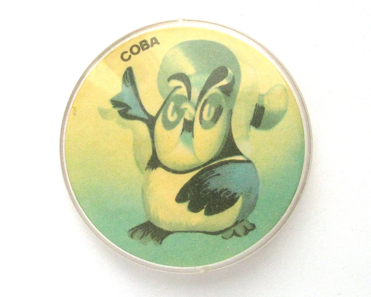 Owl Pin, Vintage plastic badge, Tale, Cartoon character, Soviet Vintage Pin, Vintage Badge, Soviet P