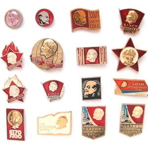Lenin, Scegli dal set, Comunismo, Distintivo da collezione in metallo vintage, Spilla vintage sovietica, Unione Sovietica, Prodotto in URSS, anni '70