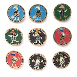 Dwergspelden, Sovjet-insigne, keuze uit set, stripfiguur, kabouter, meisje en zeven dwergen, vintage, pin, Sovjet-insigne, gemaakt in de USSR, jaren 1980