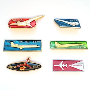 Broche de Aviação, Avião, Aeronave, Escolha do Conjunto, TU 144, Transporte, Broche colecionável vintage de metal, Broche vintage soviético, URSS, Década de 1980