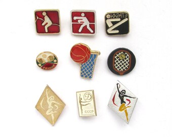 Soviet Sport Pins, Pick from Set, Soviet Badge, Kinds of sport, Summer, Gymnastics, Vintage metal collectible pins, Made in USSR, 1980s