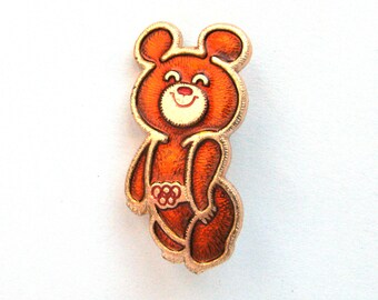 Pin's Olympique Vintage - Mascotte Mishka, Jeux De Moscou 1980, URSS