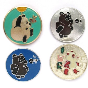 Soviet Children Pins, Pick your pin, Winnie the Pooh, Bear, Vintage collectible badge, Vintage Pin, Soviet Pin, USSR, 1980s