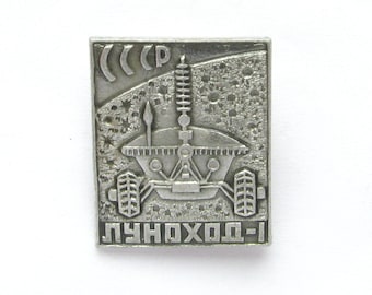 Sovjet Space Pin, Lunokhod 1, Badge, Moon Pin, Cosmos, Zeldzame Sovjet Vintage collectible pin, USSR, jaren '70