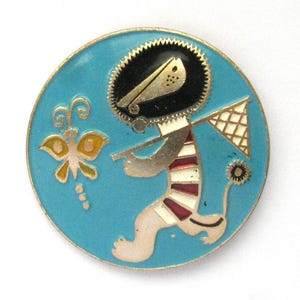 Lion, Circus, Badge, Brooch, Butterfly, Pin, Animal, Vintage collectible badge, Made in USSR, Souvenir, 1980s