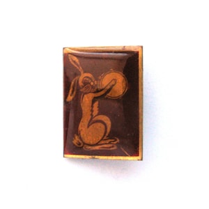 Hare with drum Pin, Vintage metal badge,  Vintage Badge, Soviet collectible Pin, USSR, 70s