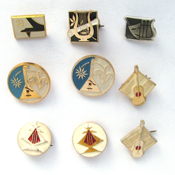 Musical Instrument Pins, Badge, Pick from set, Vintage badge, Theater Pin, Pin, Guitar, Balalaika Pin, Russian, Soviet, USSR, 80s