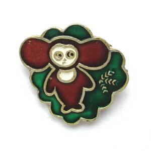 Cheburashka, Postać z radzieckiej kreskówki, Odznaka kolekcjonerska vintage, Radziecka odznaka vintage, Odznaka vintage, Wyprodukowano w ZSRR, Lata 80. XX wieku