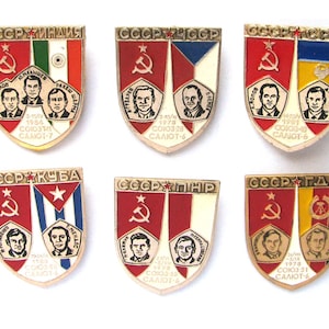 Espacio, Insignias, Colección, Cosmos, Interkosmos, Insignia vintage, Pin soviético vintage, Unión Soviética, Hecho en la URSS