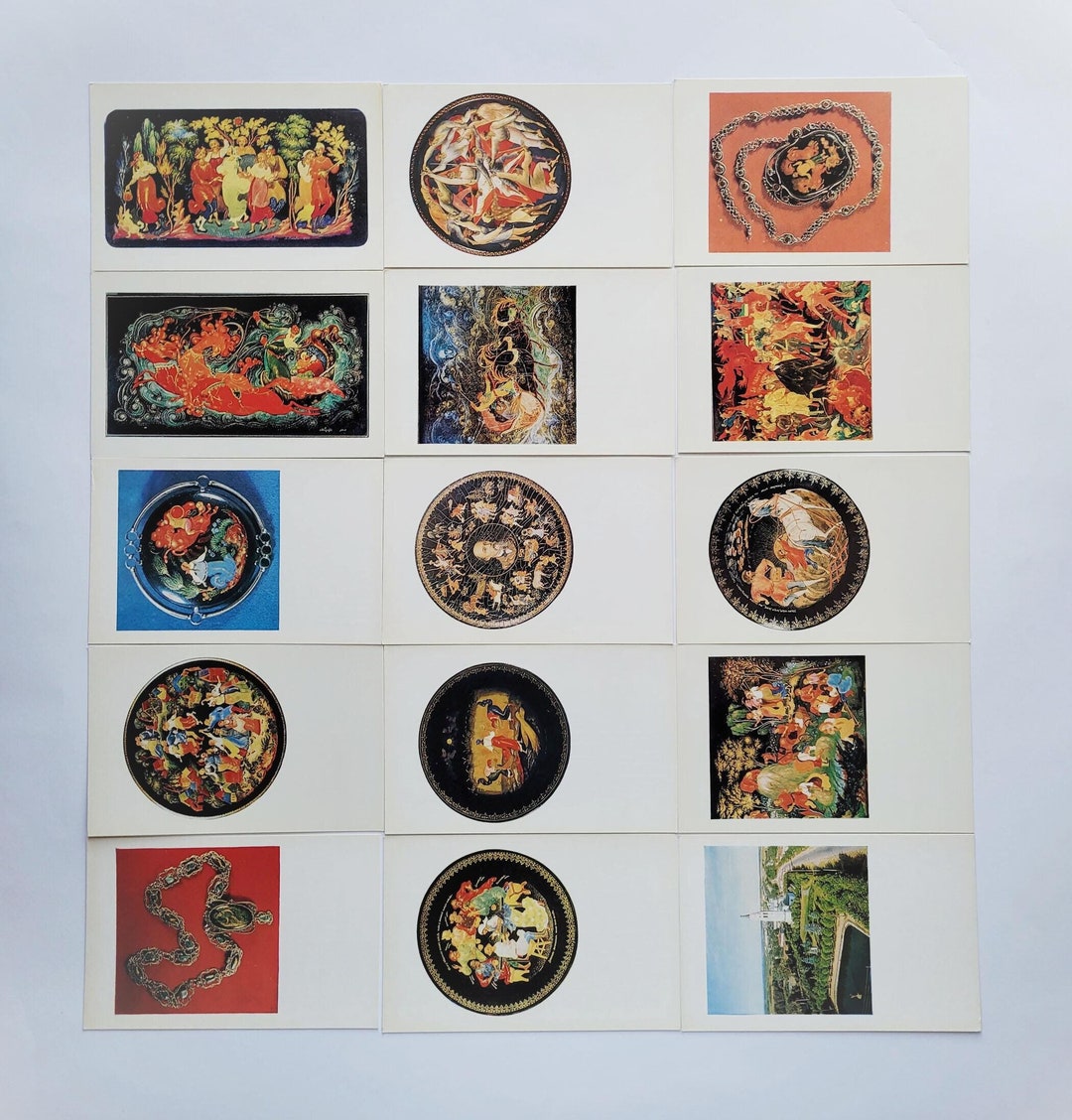 Palekh, Set of 15 Soviet Postcards, Folk Art, Print, Soviet Union ...