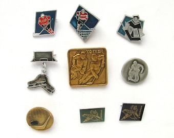 Ice hockey Pins, Winter sports,  Pick your pin, Vintage badge, Soviet Vintage Pin, USSR, 80s