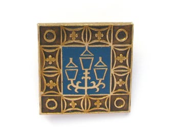 Lantern, Brooch, Badge, Rare Vintage collectible Pin, Street Lamp, Made in USSR, 1970s