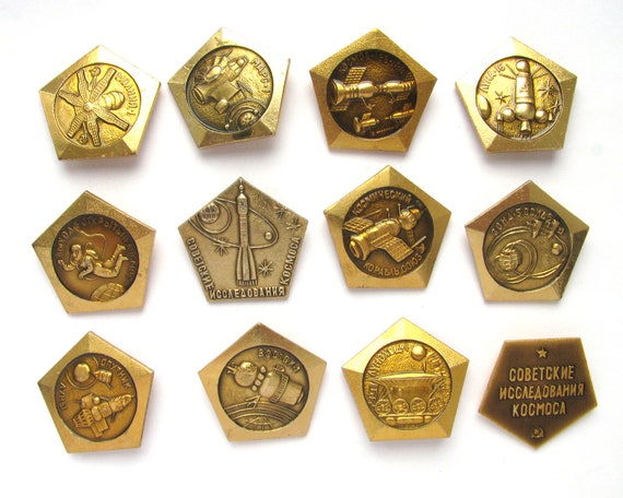 Soviet Space Pins, Badges, Pick from Set, Cosmos, 