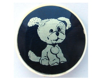 Dog Pin, Vintage plastic badge, Puppy Pin, Soviet Vintage Pin, Soviet Collectible Badge, Made in USSR