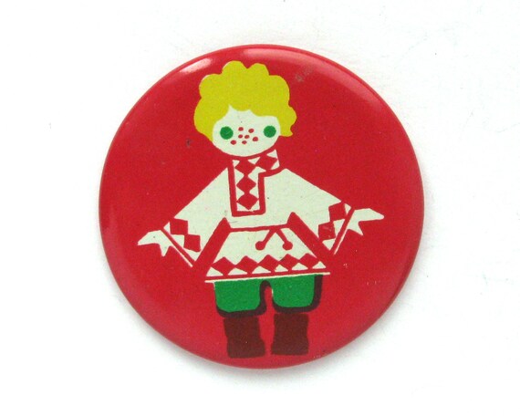 National Costume Pins, Vintage Badge, Boy, Girl, … - image 3
