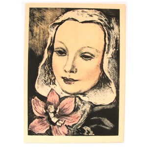 Poucette, carte postale rare, illustration de Rudakov, conte d'Andersen, dessin animé, carte postale inutilisée, carte postale vintage soviétique, URSS, Izogiz, 1956