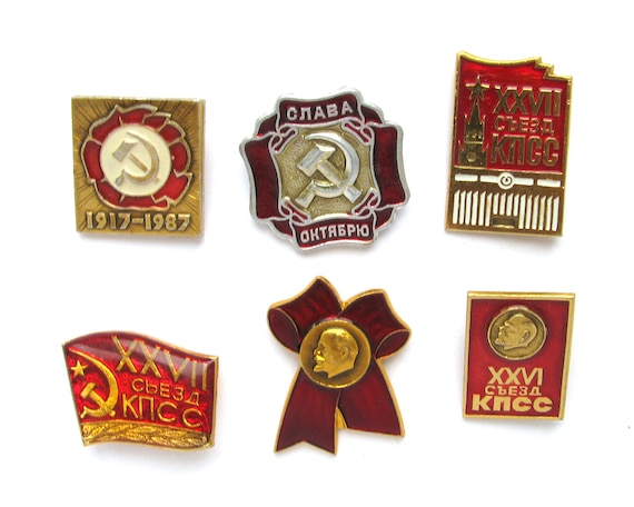 Soviet Badges, Pick from Set, Communism, October … - image 1