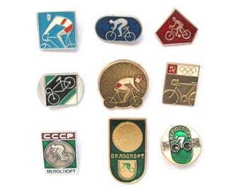 Cycling Pin, Sports, Pick from Set, Vintage Soviet Badge, Kind of sport, Summer, Race, Bicycle, USSR, 80s