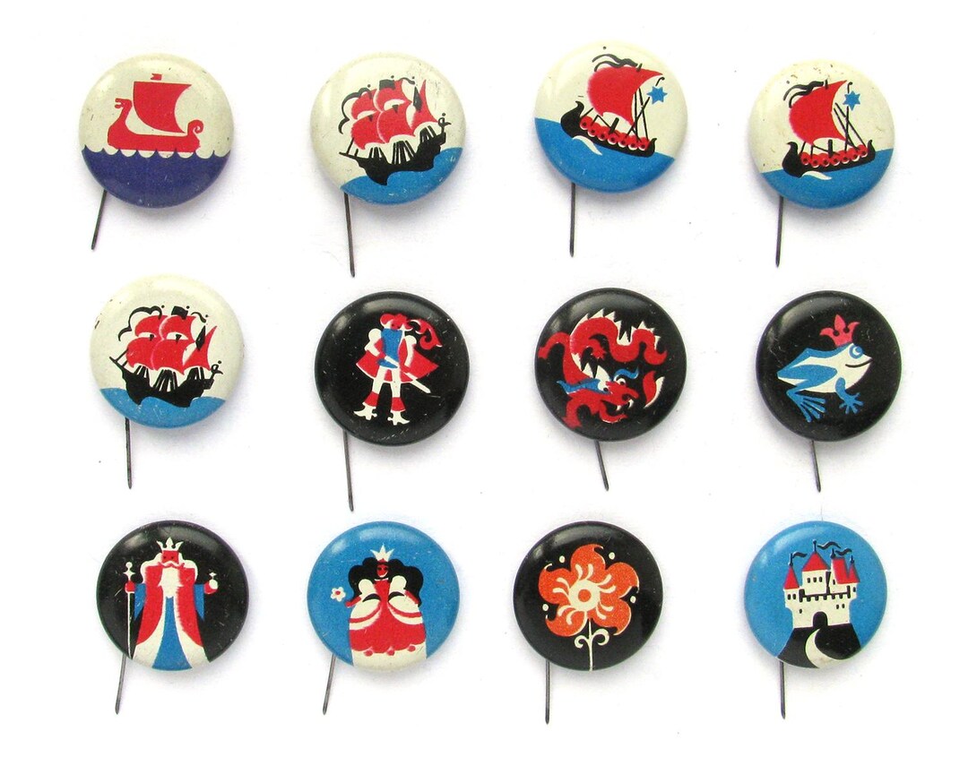 Fairy Tale Pins, Sail Boat Pins, Badge, Pick From Set, Vintage ...