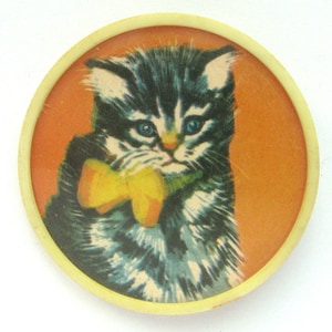 Pin Puss, Vintage plastikowa odznaka, Pin Cat, Puss, postać z kreskówki, radziecka Vintage Pin, Pin Cat, Vintage Badge, radziecka Pin, ZSRR