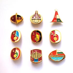 Soviet Space Pin, Badges, Pick from Set, Cosmos, Interkosmos Pin, Germany, Rocket Pin, Vintage collectible badge, Made in USSR, 1970s