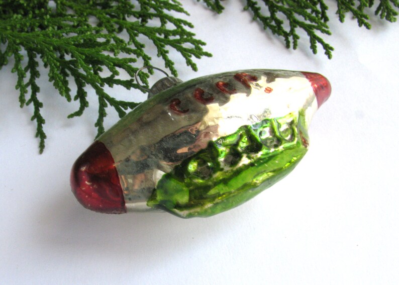 Air Balloon Space Glass Xmas tree ornament New Year Rare Soviet Christmas tree decoration Soviet Union Airship 1960s Bauble USSR